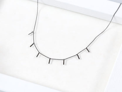 925 Sterling Silver Tiny bars Necklace, Wedding Necklace, layering necklace, simple sticks necklace