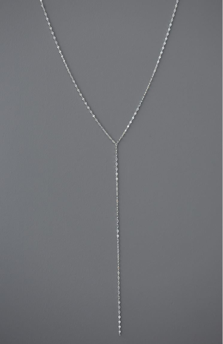 925 sterling silver Pressed Long chain Lariat Y Necklace, Y necklace