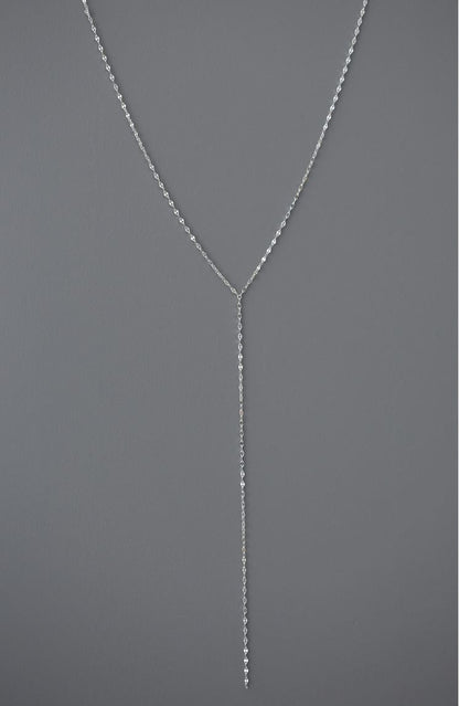 925 sterling silver Pressed Long chain Lariat Y Necklace, Y necklace