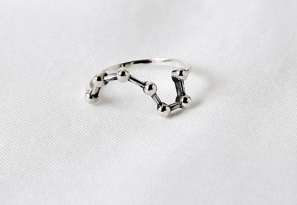 925 Sterling Silver Big Dipper Ring, Star sign Ring