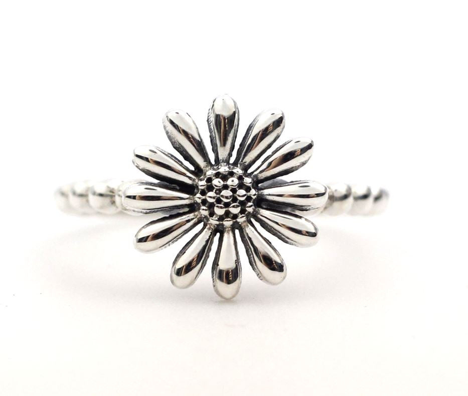 925 sterling silver Big Daisy flower statement  ring