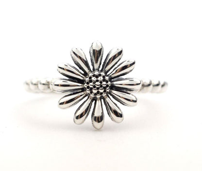 925 sterling silver Big Daisy flower statement  ring