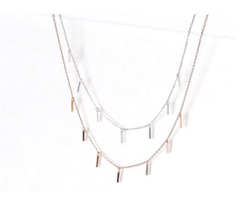 925 Sterling Silver Tiny bars Necklace, Wedding Necklace, layering necklace, simple sticks necklace