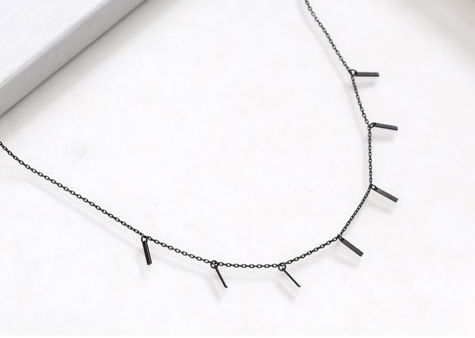 925 Sterling Silver Tiny bars Necklace, Wedding Necklace, layering necklace, simple sticks necklace