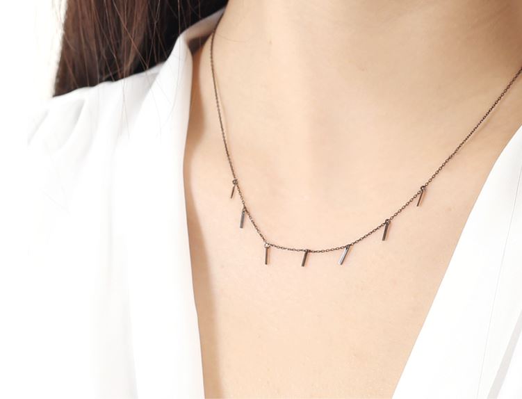 925 Sterling Silver Tiny bars Necklace, Wedding Necklace, layering necklace, simple sticks necklace