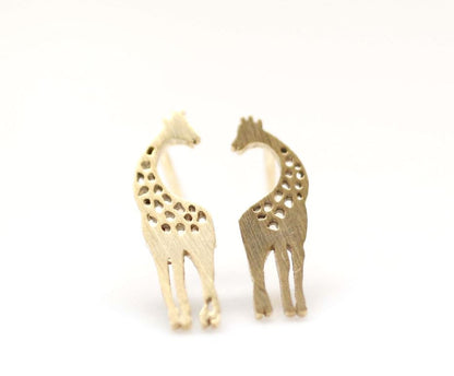Loving Giraffe pendant  earrings in silver/ gold, E0010G