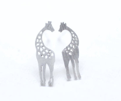 Loving Giraffe pendant  earrings in silver/ gold, E0010G
