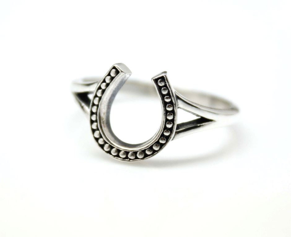 925 Sterling Silver Lucky Horseshoe Stacking Ring