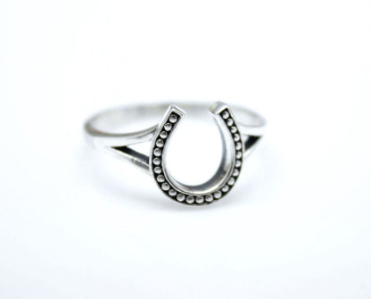 925 Sterling Silver Lucky Horseshoe Stacking Ring