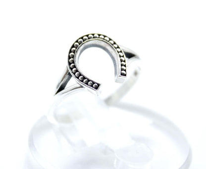 925 Sterling Silver Lucky Horseshoe Stacking Ring