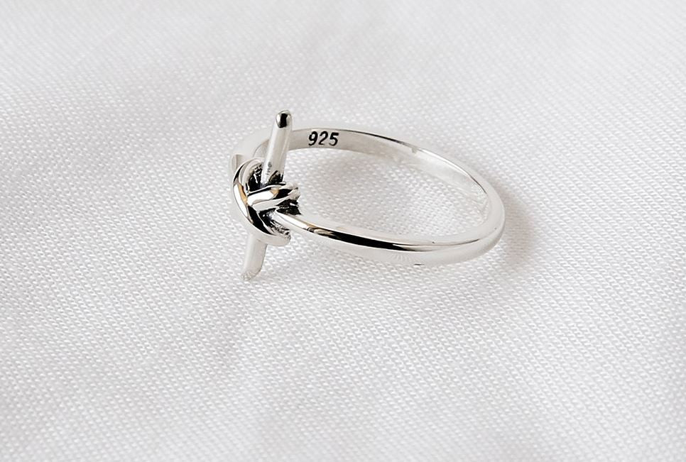 925 sterling silver Antique Cross Knot Ring