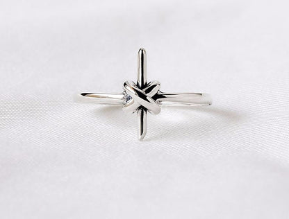 925 sterling silver Antique Cross Knot Ring