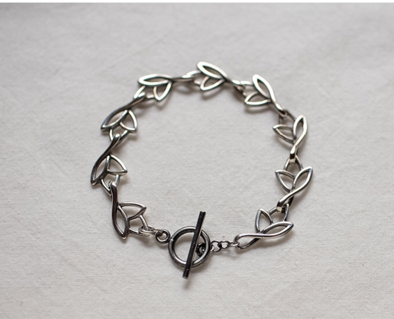 925 sterling silver dainty Leaves linked chain bracelet