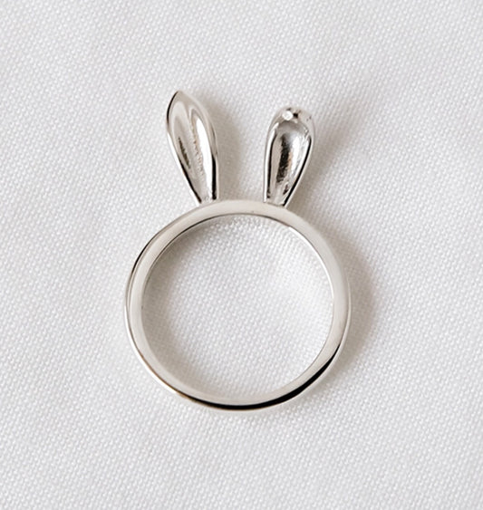 925 Sterling Silver Bunny Ears hairband Stacking Ring, rabbit ring