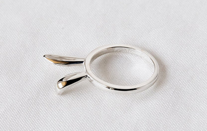 925 Sterling Silver Bunny Ears hairband Stacking Ring, rabbit ring