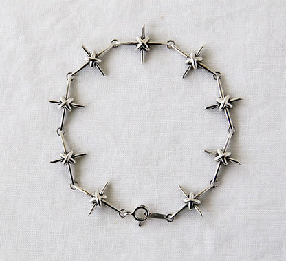 925 Sterling silver Antique Cross Knot Linked chain bracelet