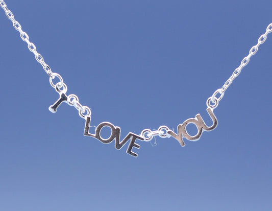 925 sterling silver I LOVE YOU pendant Necklace ,Letter necklace