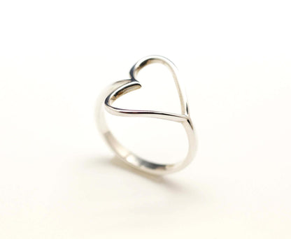 925 sterling silver Sideways Open Heart Ring