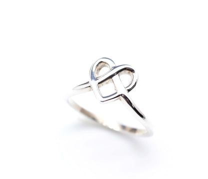 925 sterling silver Heart Knot Ring