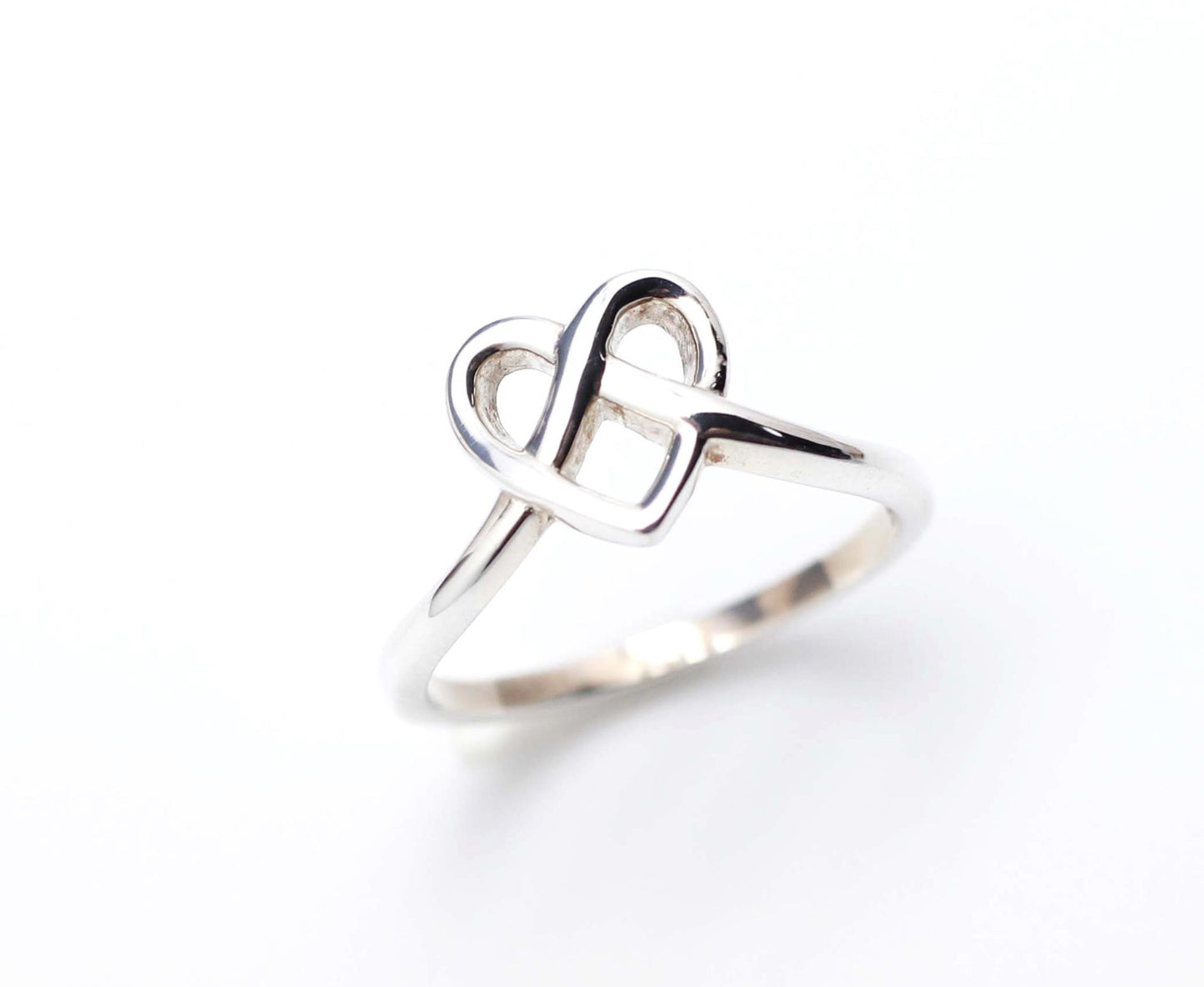 925 sterling silver Heart Knot Ring