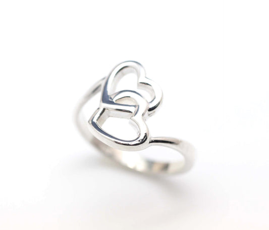 925 sterling silver Linked Infinity Heart Ring _.