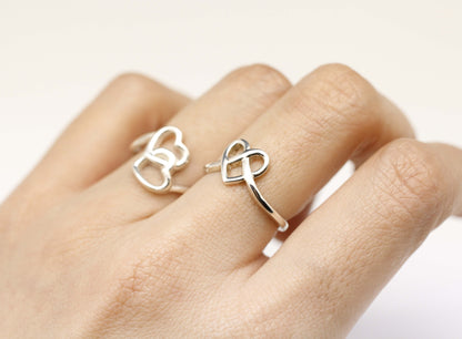 925 sterling silver Heart Knot Ring