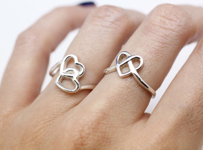925 sterling silver Heart Knot Ring