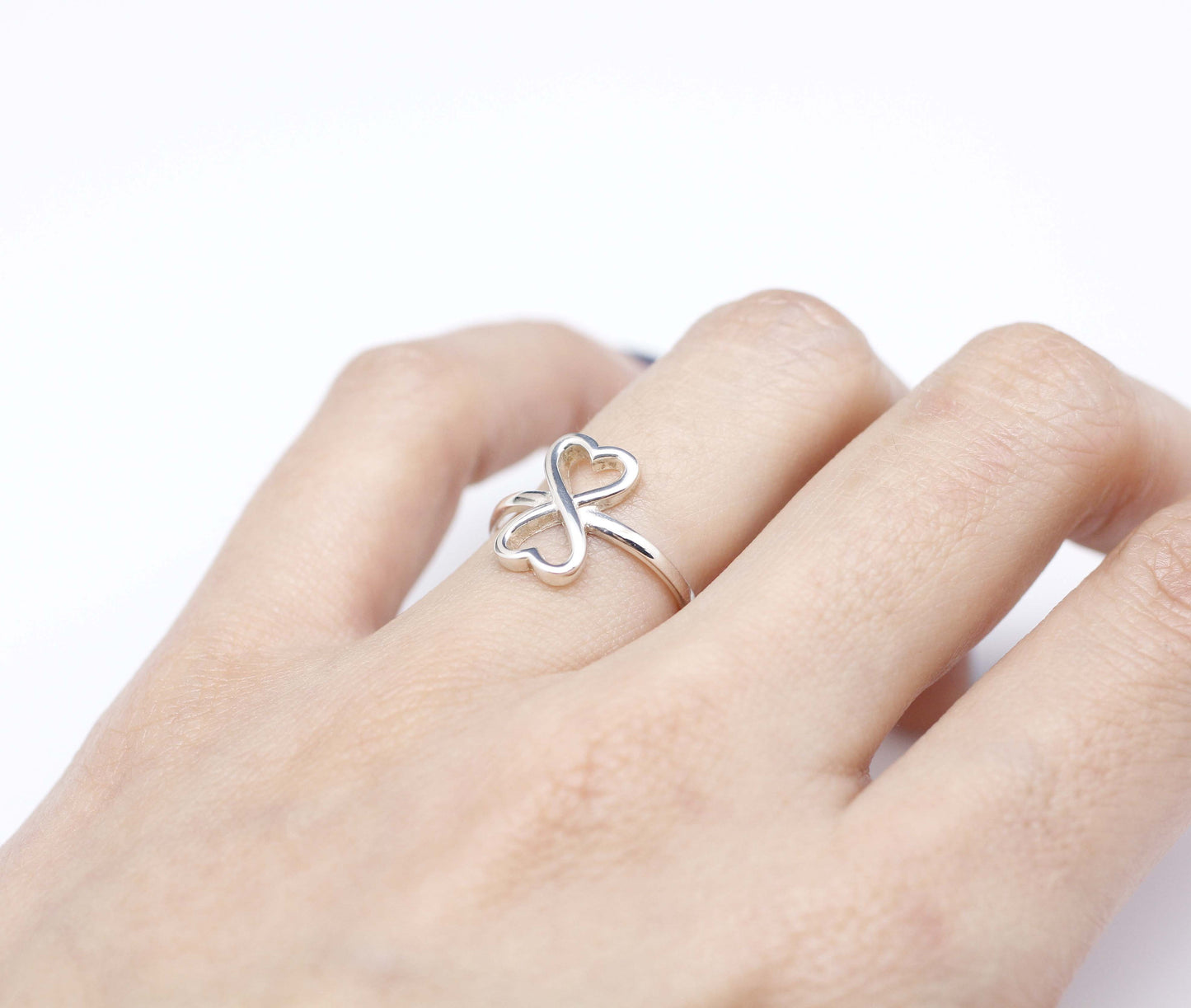 925 sterling silver Sideways Infinity Heart Ring