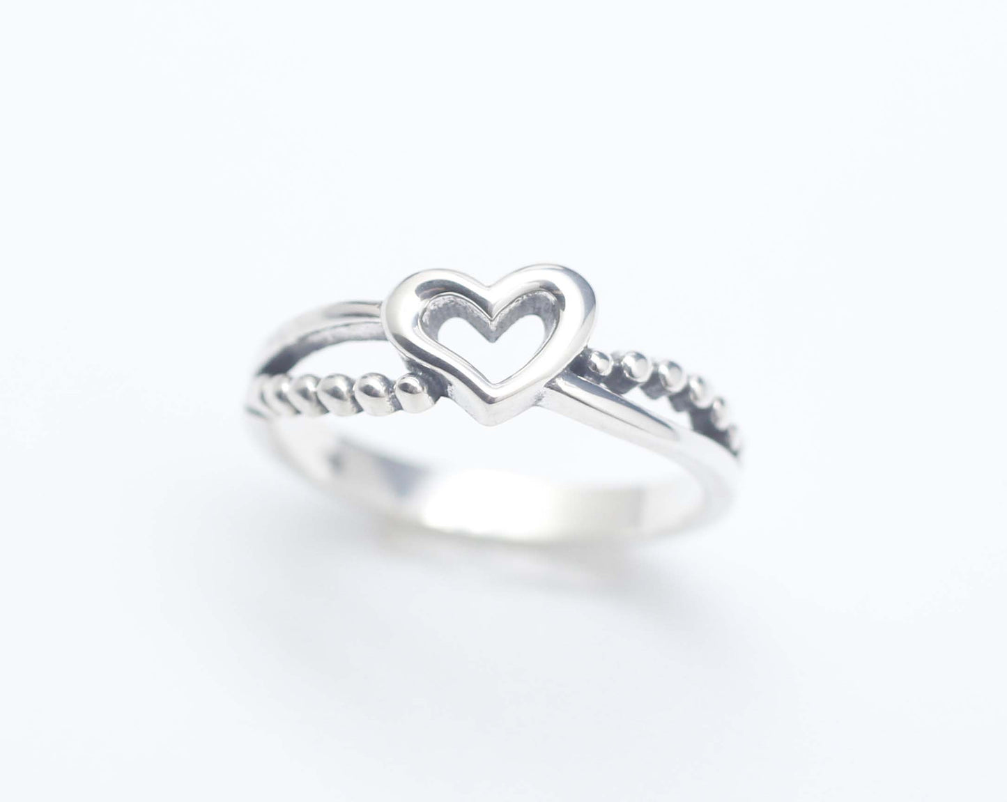 925 sterling silver Tiny Open Heart Ring