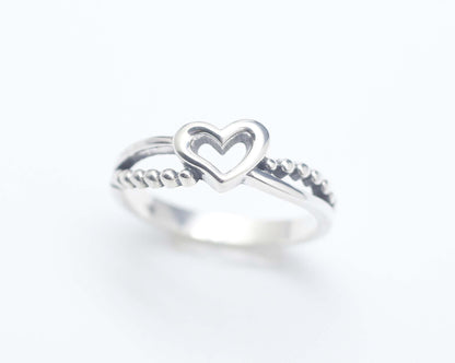 925 sterling silver Tiny Open Heart Ring