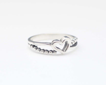 925 sterling silver Tiny Open Heart Ring