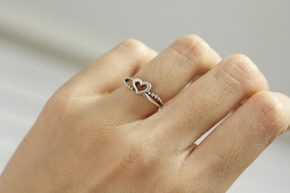 925 sterling silver Tiny Open Heart Ring