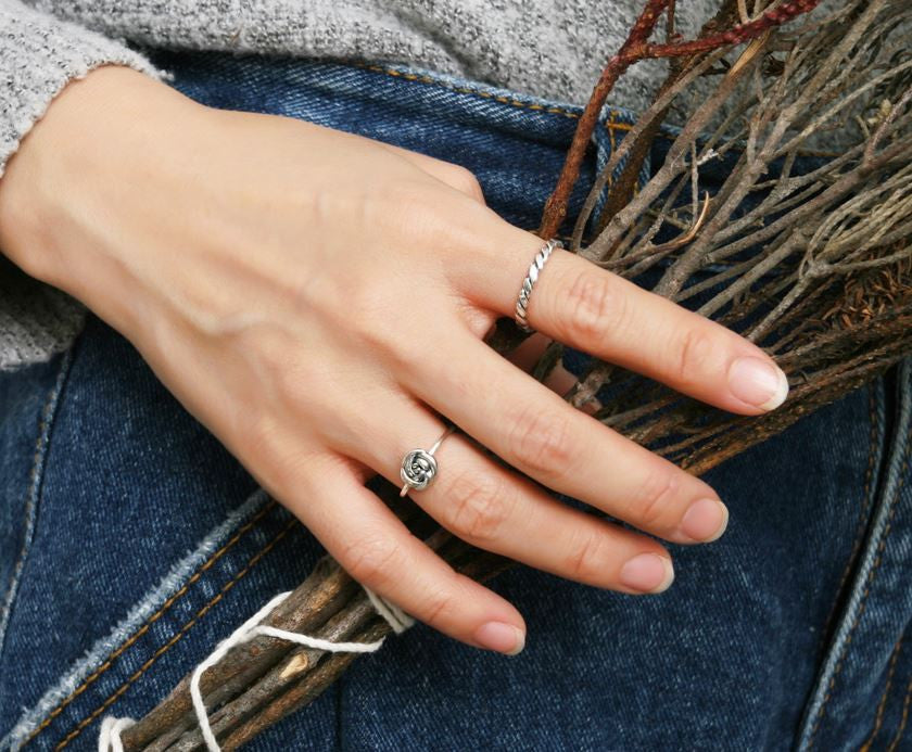 925 sterling silver Rose Flower Ring, flower rose ring,R1069S